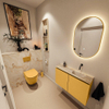 MONDIAZ TURE-DLUX 80cm toiletmeubel Ocher. EDEN wastafel Frappe positie rechts. Zonder kraangat. SW1102888