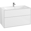 Villeroy & Boch Finion wastafelonderbouwkast met 2 ladenen 99.6x59.1x49.8cm v. meubelwast. 4164 AO/A2/AB/A1 glossy wit SW106677