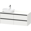 Duravit Ketho 2 wastafelonderbouwkast incl. consoleplaat met 4 laden voor waskom links 140x55x56.8cm met handgrepen antraciet wit mat SW772290