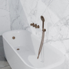 Fortifura Nebbio Badcombinatie-set - thermostaatkraan - inbouwdeel - inbouw uitbreiding - wandaansluitbocht - metalen doucheslang - ronde handdouche - badafvoer opbouw - geborsteld koper PVD (koper) SW1238062