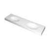 INK Smooth wastafel - 180x45x9cm - 2 wasbakken - 2 kraangaten - polystone wit glans SW798286