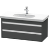 Duravit Ketho Wastafelonderkast 100x45.5x48cm Standaard greep met softclose spaanplaat Grafiet Mat 0300545