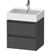 Duravit Ketho 2 wastafelonderbouwkast met 2 laden 58.4x46x54.9cm met grepen antraciet grafiet mat SW773000