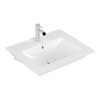 Villeroy & Boch Venticello wastafel 1 kraangat 60x50cm (geschikt voor 3 kr.gaten) met overloop Ceramic+ stone white SW209644