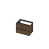 INK Fineer Wastafelonderkast - 70x45x52cm - 2 lades - greeploos - houten keerlijst - MDF Fineer Chocolate SW493533