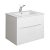 Crosswater Glide II Wastafelonderkast - 70x45x52cm - 2 lades - greeploos - softclose - glans wit SW487233