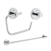 GROHE Essentials accessoireset 3-delig met handdoekhouder, handdoekhaak en toiletrolhouder zonder klep chroom SW529085