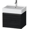 Duravit Ketho 2 wastafelonderbouwkast met 1 lade 58.4x46x44cm met greep antraciet eiken zwart mat SW772861