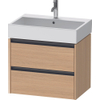 Duravit Ketho 2 wastafelonderbouwkast met 2 laden 68.4x46x54.9cm met grepen antraciet natuur eiken mat SW772249