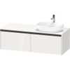 Duravit Ketho 2 wastafelonderbouwkast incl. consoleplaat met 2 laden voor waskom rechts 140x55x45.9cm met handgrepen antraciet hoogglans wit SW772916
