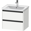 Duravit Ketho 2 wastafelonderbouwkast met 2 laden 63.4x45.5x54.9cm met grepen antraciet wit mat SW772304