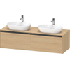 Duravit Ketho 2 wastafelonderbouwkast incl. consoleplaat met 2 laden voor dubbele waskommen 160x55x45.9cm met handgrepen antraciet natuur eiken mat SW772769
