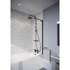 Crosswater Clear 6 Fixed Badwand - 90x150cm - links - /rechts - Matt Black SW876130