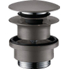 Hansgrohe afvoerplug 1 1/4" klikwaste voor wastafel- en bidetmengkranen geborsteld black chrome SW295834