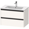 Duravit Ketho 2 wastafelonderbouwkast met 2 laden 81x48x55cm met grepen antraciet wit supermat SW772751