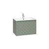 Crosswater Vergo Badkamermeubelset - 69.8x47.6x45.5cm - 1 cast mineral marble wasbak wit - 1 lade - sage green SW911008