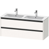 Duravit Ketho 2 wastafelonderbouwkast met 2 laden voor dubbele wastafel 128x48x55cm met grepen antraciet wit supermat SW772257