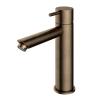 Hotbath Cobber middelhoge wastafelmengkraan met rechte uitloop zonder waste verouderd messing SW73538
