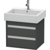 Duravit Ketho Wastafelonderkast 55x44x48cm Standaard greep met softclose spaanplaat Grafiet Mat 0280182