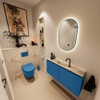 MONDIAZ TURE-DLUX 100cm toiletmeubel Jeans. EDEN wastafel Frappe positie midden. Met 1 kraangat. SW1102832