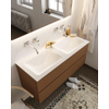 MONDIAZ VICA Badkamermeubelset - 120cm - 2 lades - wasbak Cloud dubbel - 0 kraangaten - solid surface rust SW411199