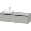 Duravit Ketho 2 wastafelonderbouwkast incl. consoleplaat met 2 laden voor waskom links 160x55x45.9cm met handgrepen antraciet betongrijs mat SW772197