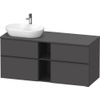 Duravit D-Neo wastafelonderkast 140x66.4x55cm 4 lades Grafiet Mat SW641275