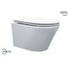 Wiesbaden Vesta junior wandcloset rimless verkort met Flatline toiletzitting softclose en quick release glans wit SW373867