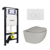 Plieger Zano Toiletset - UP320 inbouwreservoir - wandcloset - randloos - slim zitting - softclose - witte bedieningsplaat - rond - wit SW1222525