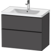 Duravit D-Neo wastafelonderkast 78.4x62.5x45.2cm 2 lades Grafiet Mat SW640733