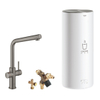 GROHE Red Keukenkraan - hoog - l uitloop - met l size boiler - hard graphite geborsteld SW438902