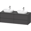 Duravit Ketho 2 wastafelonderbouwkast incl. consoleplaat met 4 laden voor dubbele waskommen 160x55x56.8cm met handgrepen antraciet grafiet mat SW772357