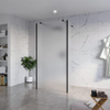 FugaFlow Eccelente Vetro Vrijstaande inloopdouche badkamer - 100x200cm - Glas mat - antikalk - 8mm veiligheidsglas - 2 zijwanden 30cm - met wandarmen en hoekprofielen - Zwart mat - SW1125343