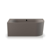 Plieger Kansas Hoekbad - 155x80x60cm - hoek links - met waterinlaat - met af- en overloopgarnituur - met poten - acryl - cementgrijs SW1027776