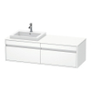 Duravit Ketho Wastafelonderkast 140x55.5x42.6cm 2 lades Standaard greep met softclose spaanplaat wit Mat 0300584