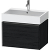 Duravit Ketho 2 wastafelonderbouwkast met 1 lade 68.4x46x44cm met greep antraciet eiken zwart mat SW772026