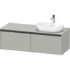 Duravit Ketho 2 wastafelonderbouwkast incl. consoleplaat met 2 laden voor waskom rechts 140x55x45.9cm met handgrepen antraciet betongrijs mat SW771977