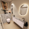 MONDIAZ TURE-DLUX 120cm toiletmeubel Rosee. EDEN wastafel Glace positie rechts. Met 1 kraangat. SW1103490
