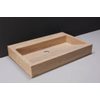 Forzalaqua Palermo wastafel 60x40x9cm Rechthoek 1 kraangat Natuursteen Travertin gezoet SW67876