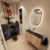 MONDIAZ TURE-DLUX 80cm toiletmeubel Washed Oak. EDEN wastafel Lava positie midden. Zonder kraangat. SW1104115