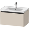 Duravit Ketho 2 wastafelonderbouwkast met 1 lade 78.4x45.5x44cm met greep antraciet taupe supermat SW773148