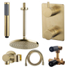 Adema Shower inbouwdoucheset 20cm hoofddouche met plafondbevestiging compleet geborsteld messing (goud) SW519674