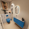 MONDIAZ TURE-DLUX 100cm toiletmeubel Jeans. EDEN wastafel Glace positie links. Zonder kraangat. SW1103374