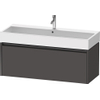 Duravit Ketho 2 wastafelonderbouwkast met 1 lade voor enkele wastafel 118.4x46x44cm met greep antraciet grafiet mat SW773001