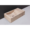 Forzalaqua Venetia fonteinbak 40x22x10cm wasbak Links 0 kraangaten Natuursteen Travertin gezoet SW369916