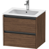 Duravit Ketho 2 wastafelonderbouwkast met 2 laden 61x48x55cm met grepen antraciet donker noten mat SW771901
