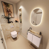 MONDIAZ TURE-DLUX 60cm toiletmeubel Rosee. EDEN wastafel Frappe positie links. Met 1 kraangat. SW1102967