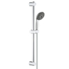 GROHE Vitalo Start 100 glijstangset - 60cm - ronde handdouche - 3 straalsoorten - gladde doucheslang - chroom/zwart 4357755