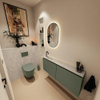 MONDIAZ TURE-DLUX 120cm toiletmeubel Army. EDEN wastafel Opalo positie links. Met 1 kraangat. SW1104179