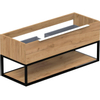 Thebalux Type onderbouwkast 120x45x50cm 1x uitsparing opbouwgreep wit mat 1 softclose lade standaard greep MDF/spaanderplaat/metaal sequoia SW768924